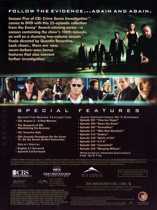 CSI: Crime Scene Investigation: The Complete Fifth Season: Disc 6 CSI: Crime Scene Investigation: The Complete Fifth Season: Disc 6